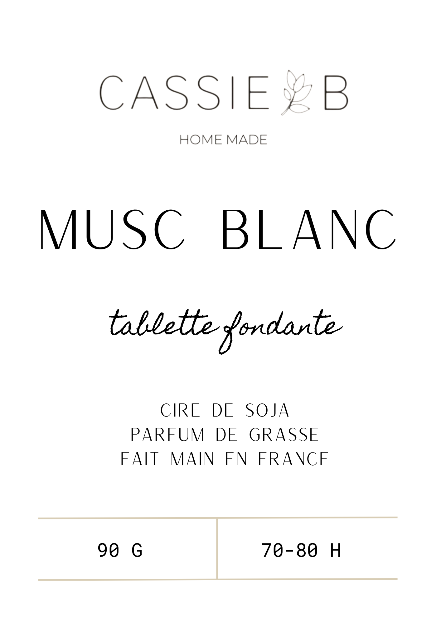 La tablette fondante MUSC BLANC