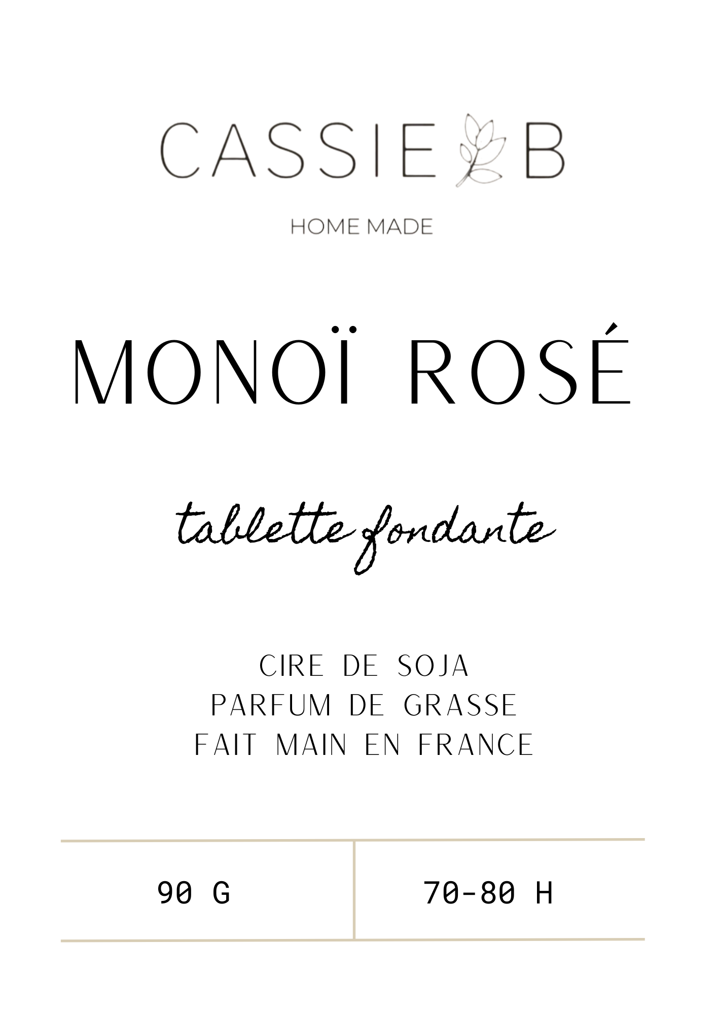 La tablette fondante MONOÏ ROSÉ