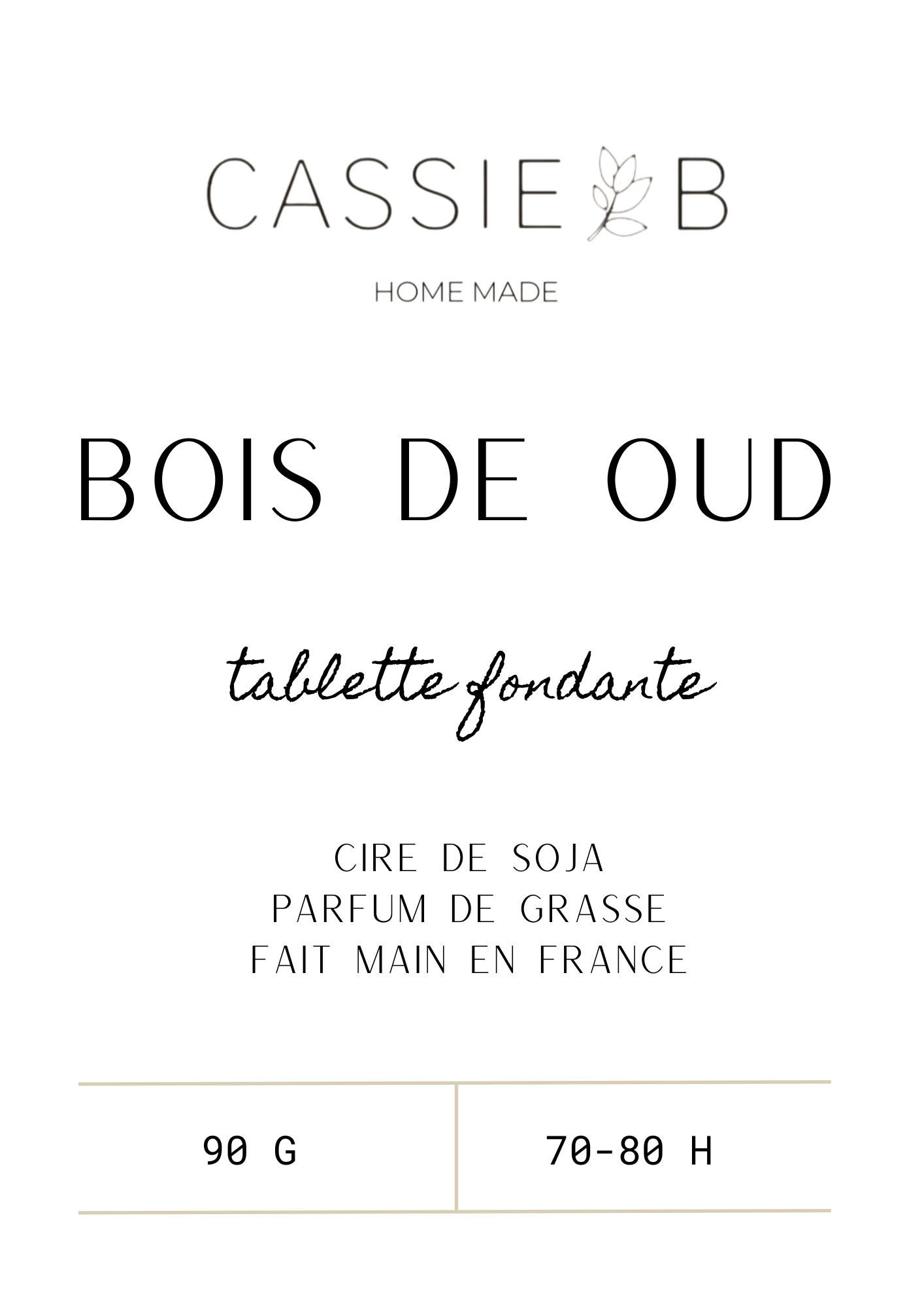 La tablette fondante BOIS DE OUD