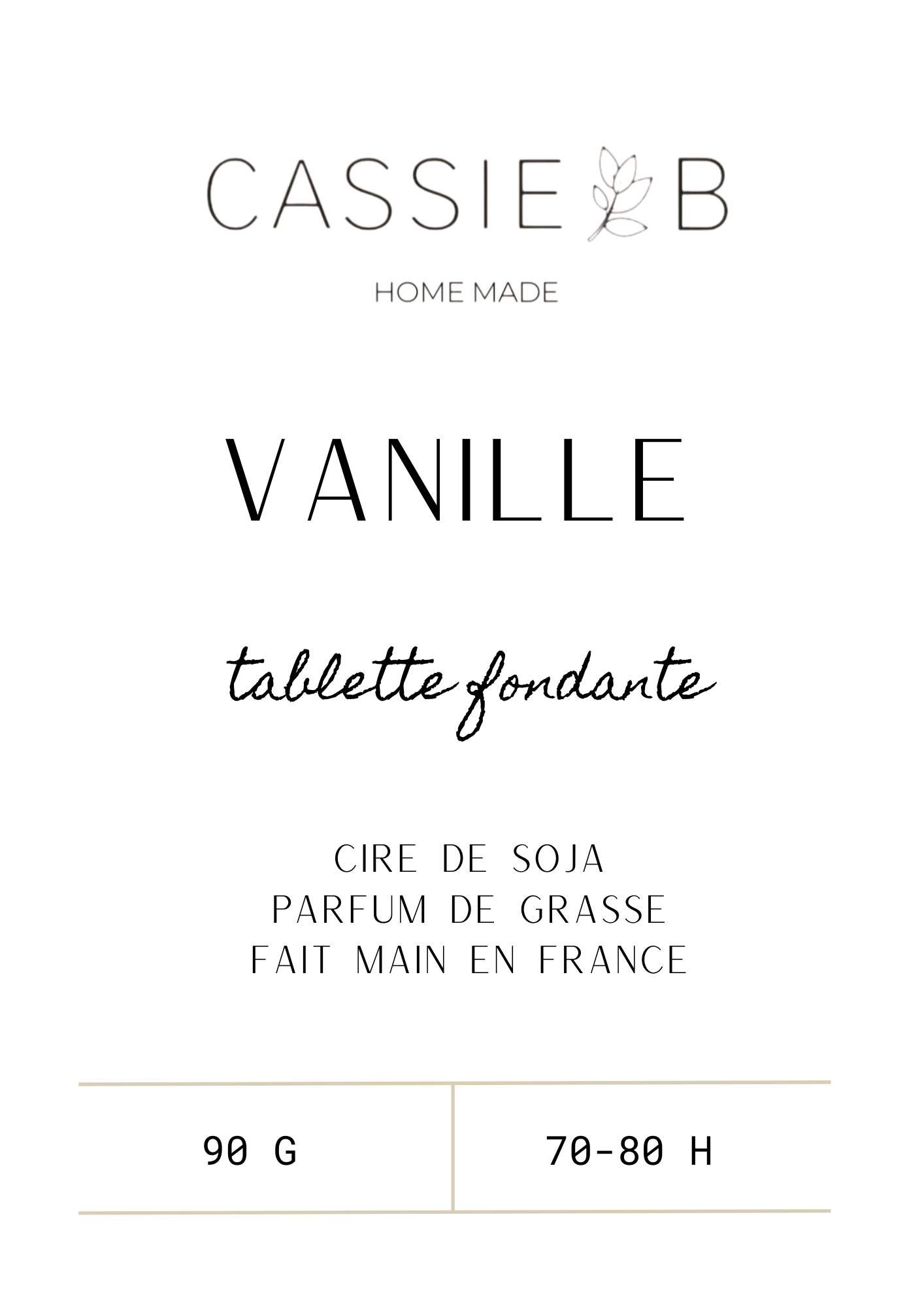 La tablette fondante VANILLE