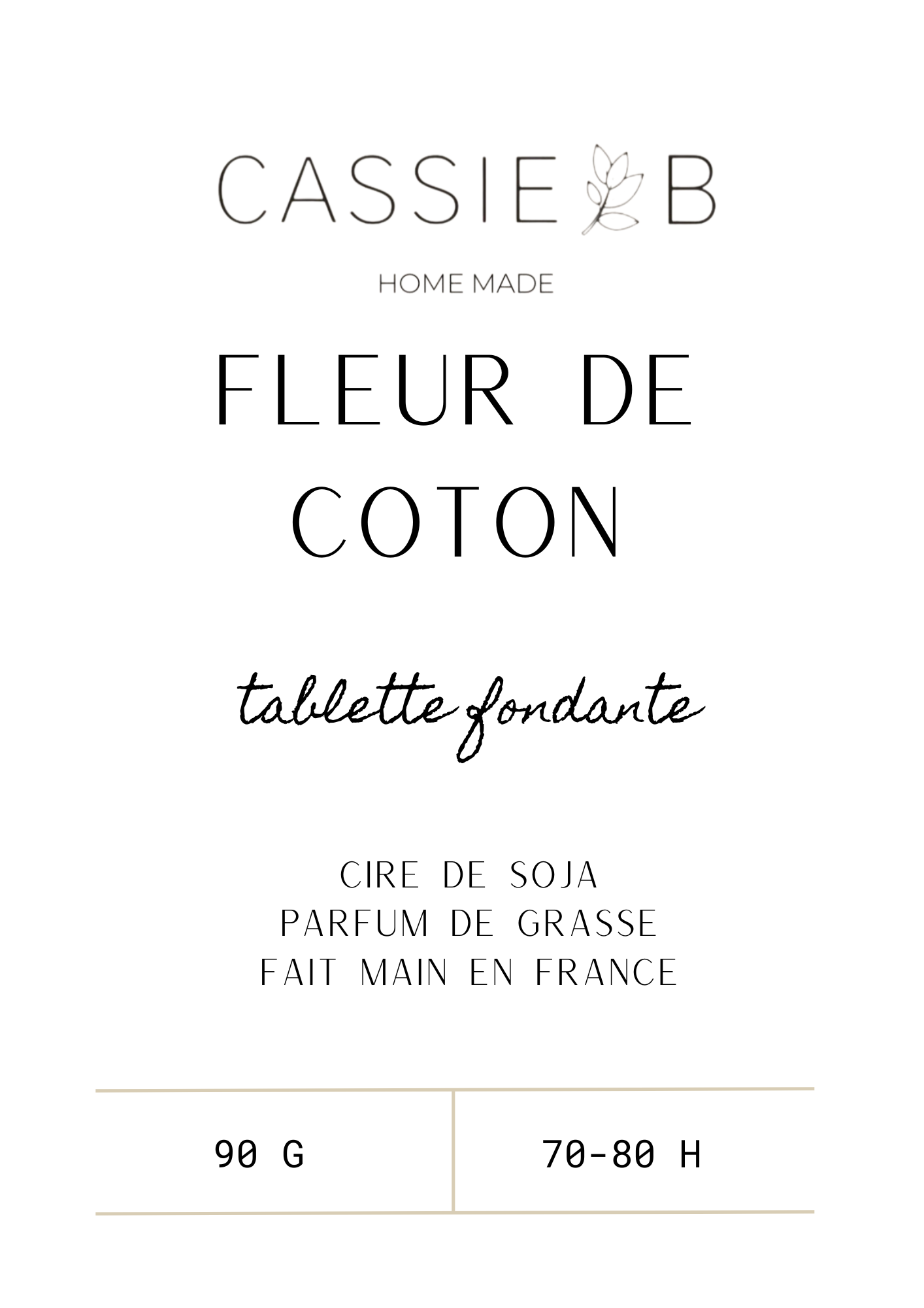 La tablette fondante FLEUR DE COTON