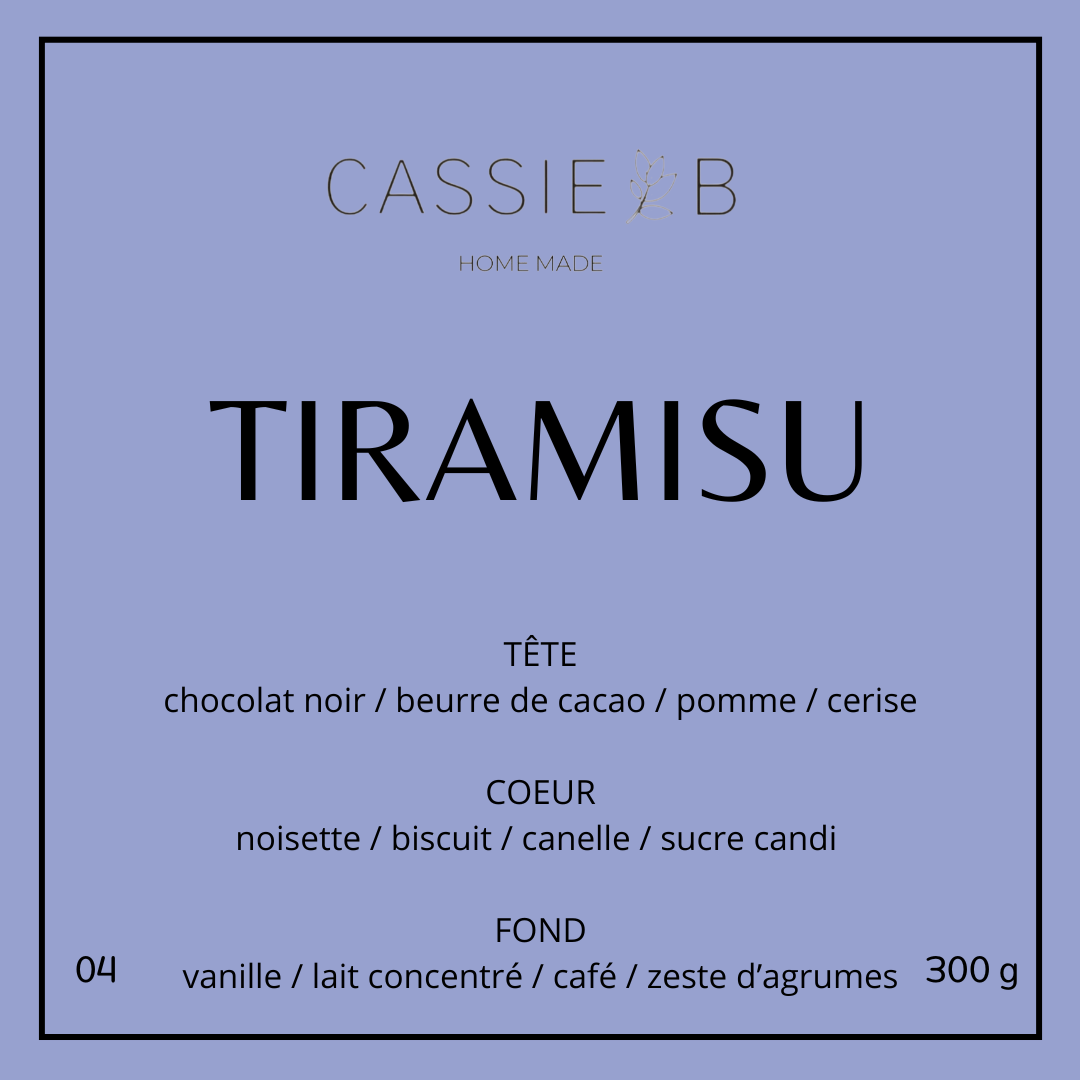 La bougie TIRAMISU 300G