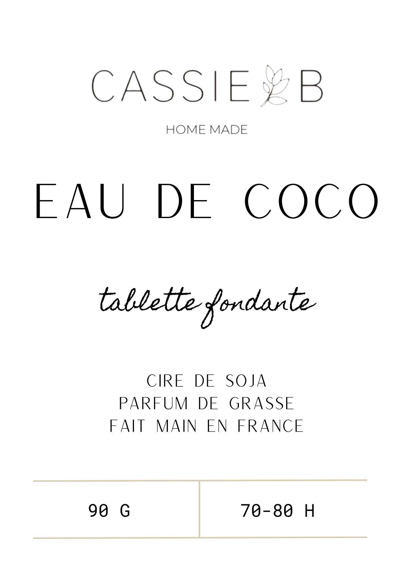 La tablette fondante EAU DE COCO